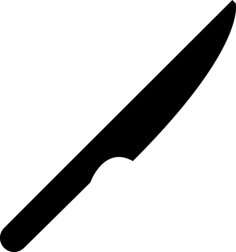 Knife Silhouette In Diagonal Position Sticker Svg Vector, Free Vectors File